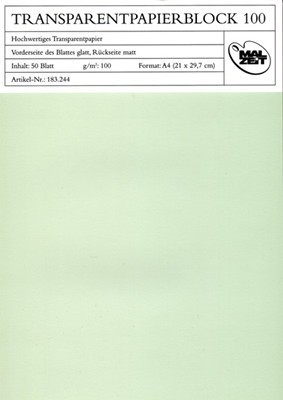 Transparentpapier Block 100 g/m² 50 Blatt DIN A4